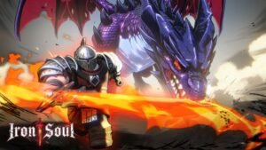Iron Soul Dungeon floating isles artwork on Roblox