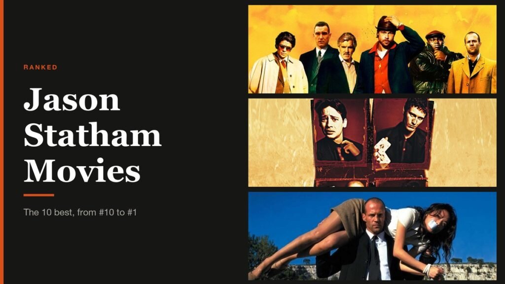 Jason Statham Movies headline beside stills from Jason Statham films