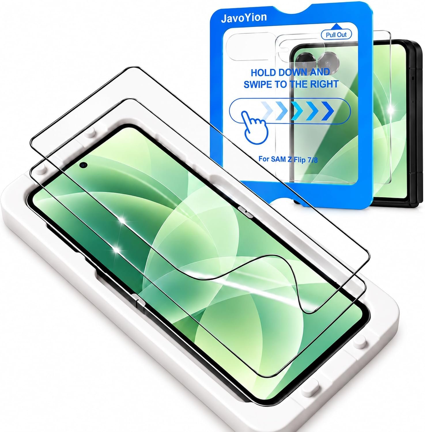 JavoYion four-pack screen protector kit with inner film and front glass for the Galaxy Z Flip 8