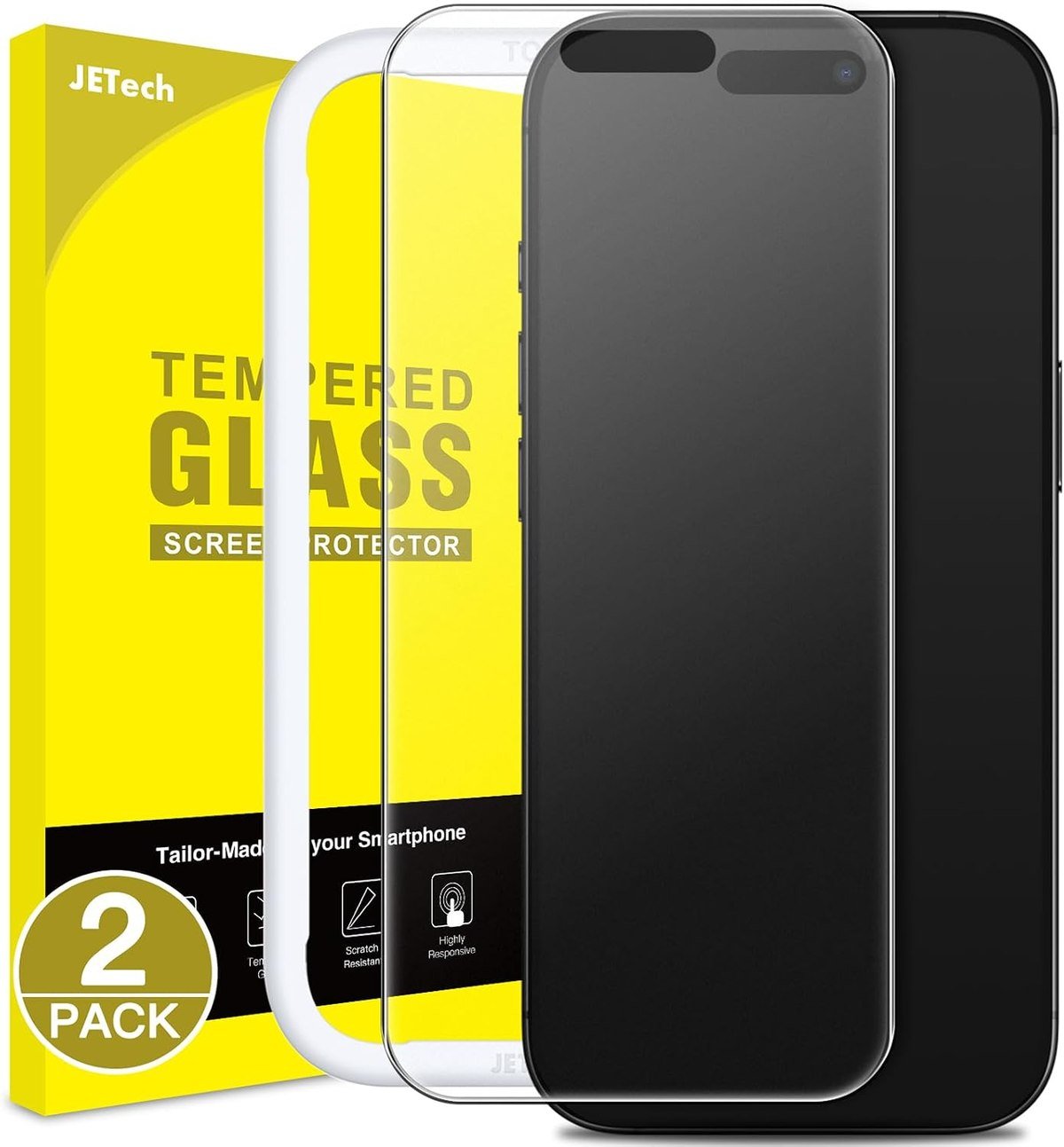 JETech matte anti-glare screen protector two-pack for iPhone 17