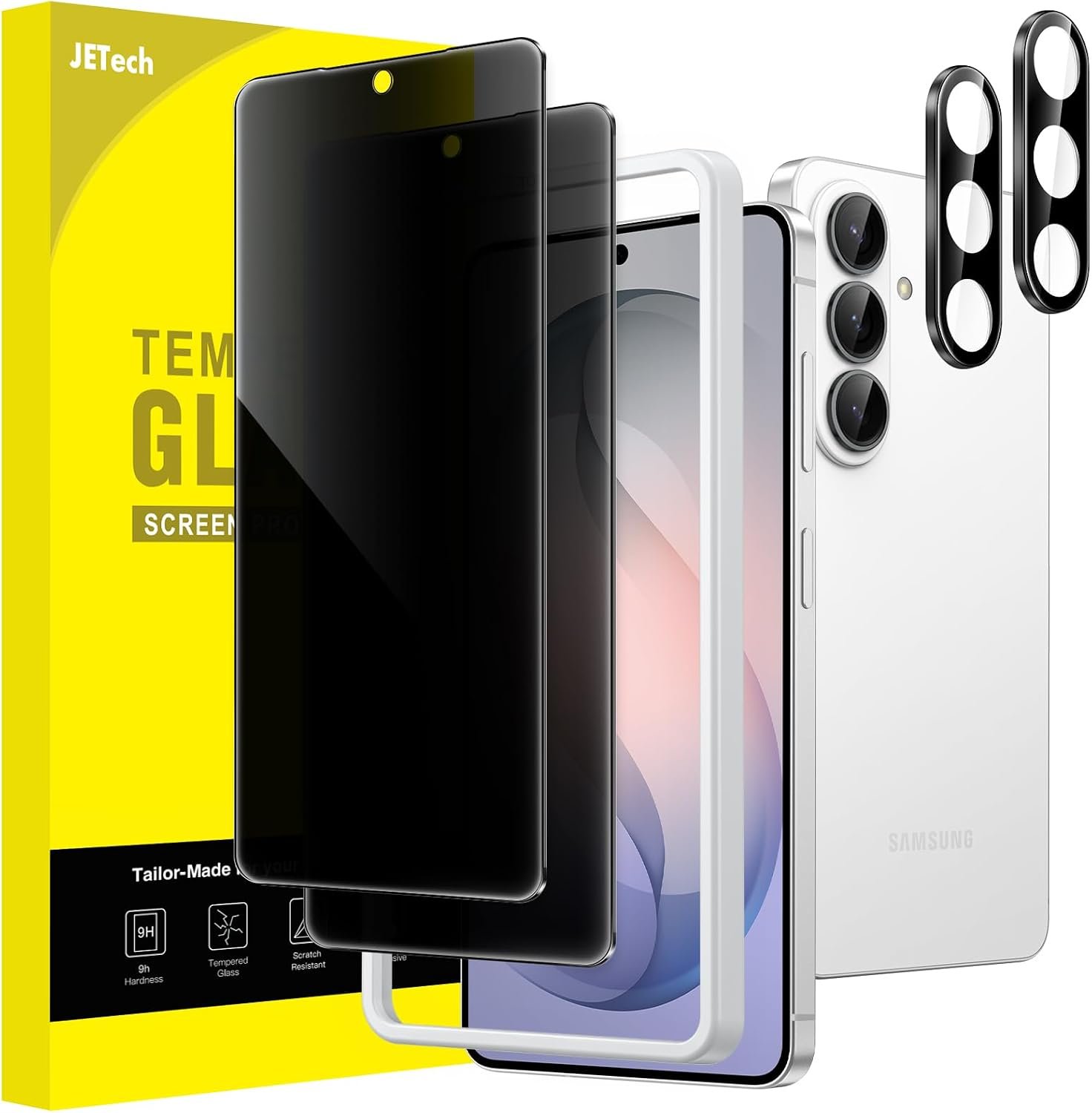 JETech privacy screen protector and camera lens protector pack for the Samsung Galaxy S26
