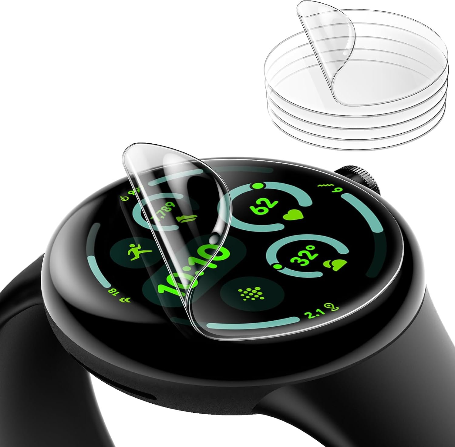 JETech six-pack of self-healing TPU screen protectors for the 45mm Google Pixel Watch 4