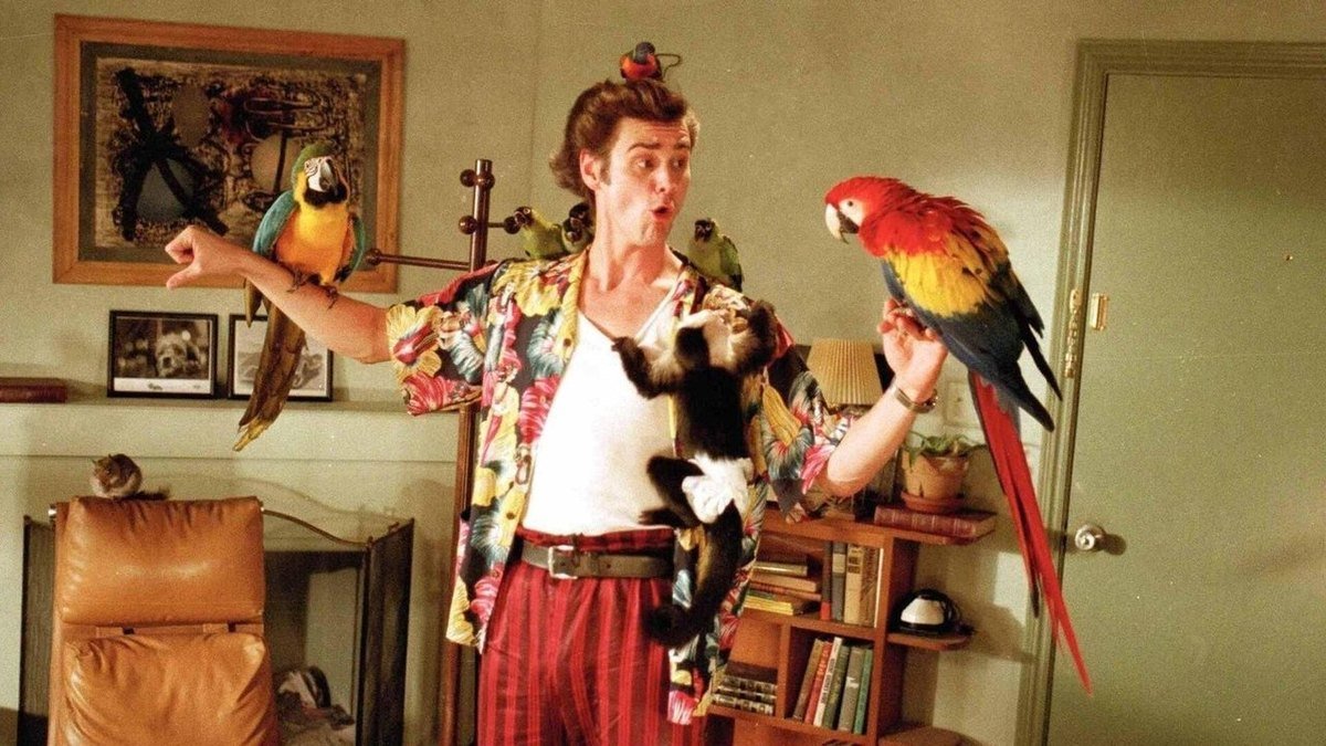A scene from Ace Ventura: Pet Detective (1994)