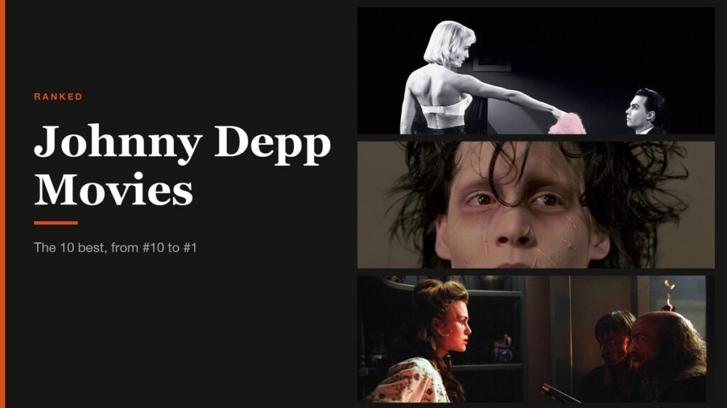 Johnny Depp Movies headline beside stills from Johnny Depp films