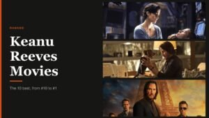 Keanu Reeves Movies headline beside stills from Keanu Reeves films