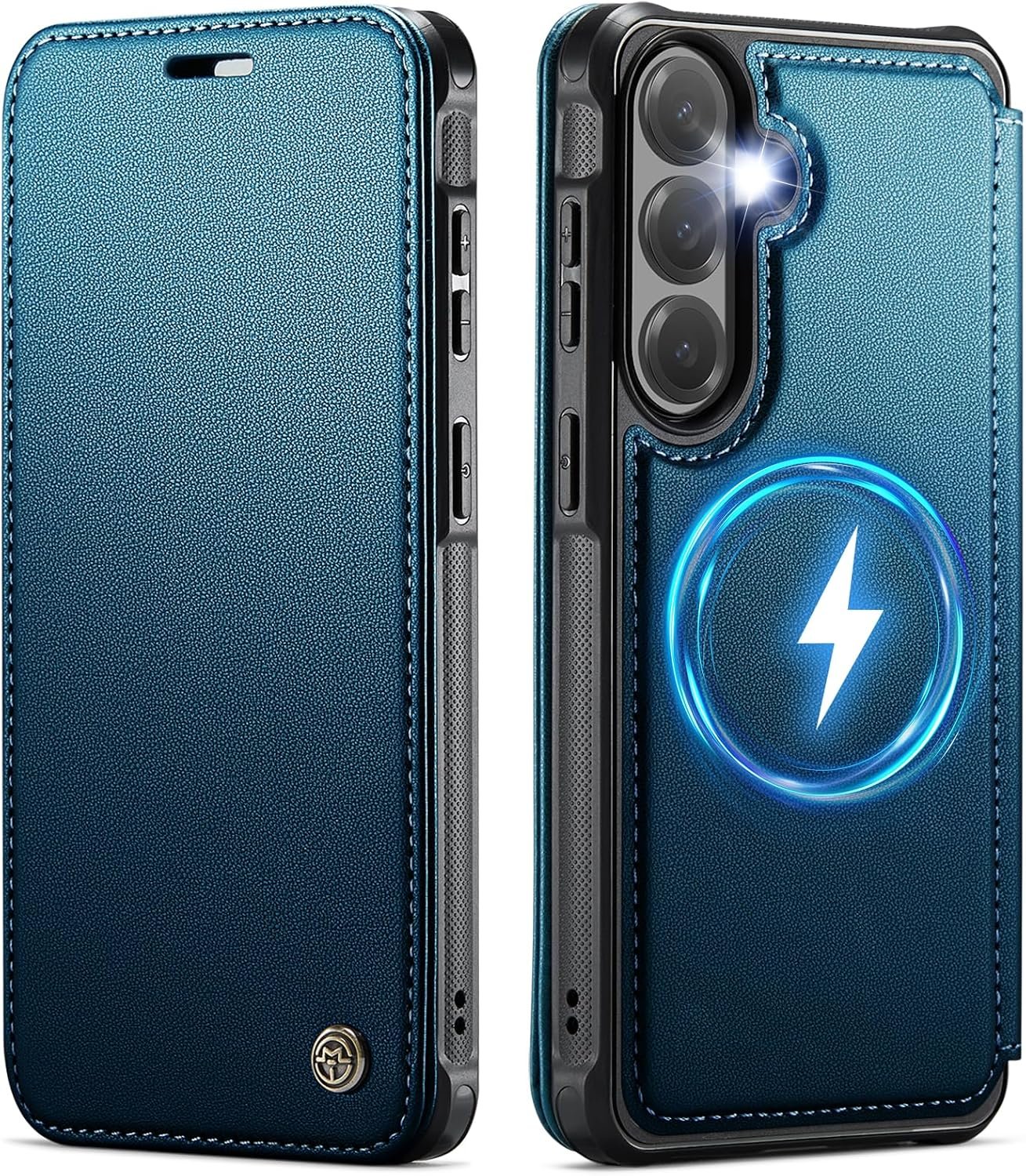 Kowauri PU leather flip wallet case in blue for the Samsung Galaxy S26 FE and S25 FE