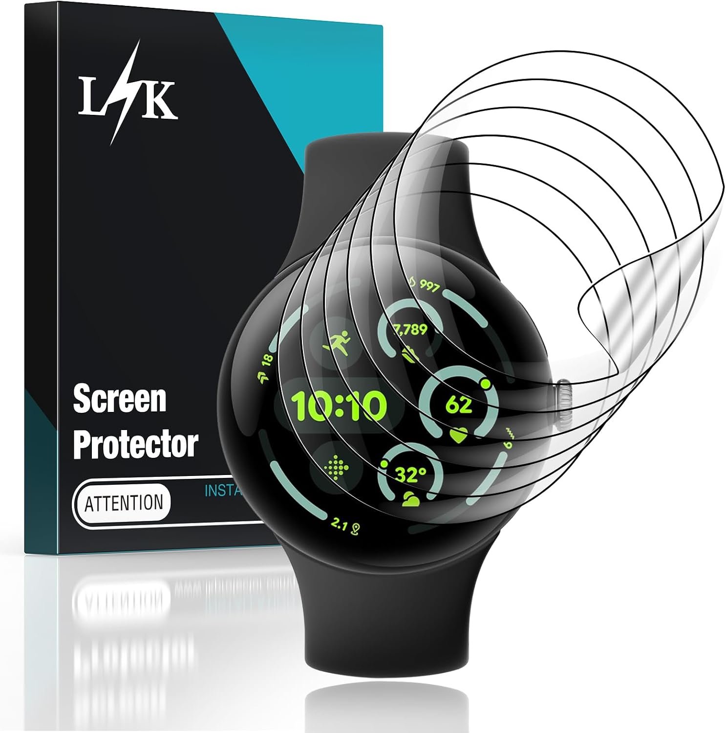 LK six-pack of TPU screen protectors for the 45mm Google Pixel Watch 4