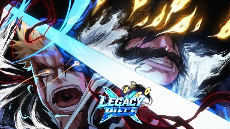Legacy Piece artwork of a swordsman facing a sea beast above the waves