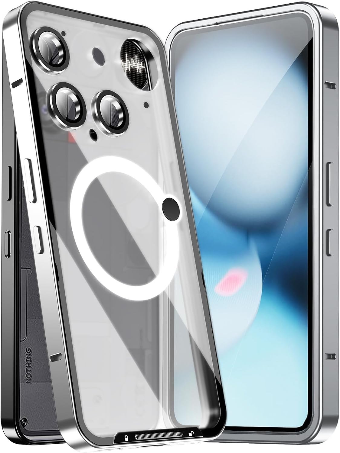 LHNUNP magnetic metal bumper case for Nothing Phone 3