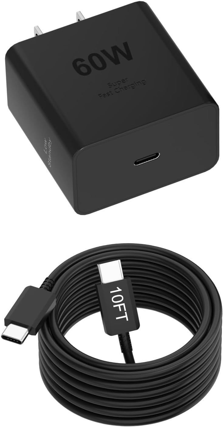 LKBeau 60W Super Fast Charging Type C charger with long cable for Samsung Galaxy
