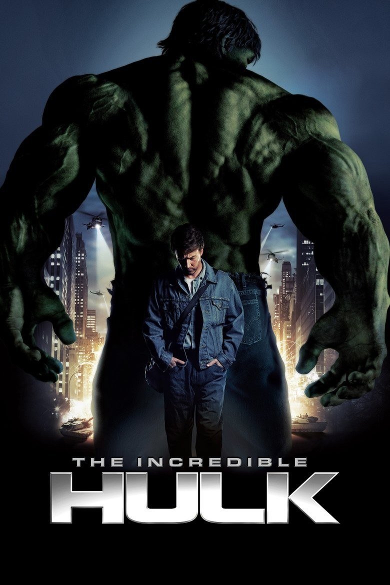 The Incredible Hulk poster showing the green Hulk looming behind Bruce Banner