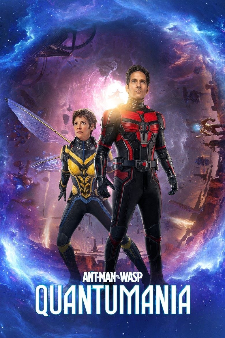 Ant-Man and the Wasp: Quantumania poster with Ant-Man and the Wasp in a cosmic Quantum Realm