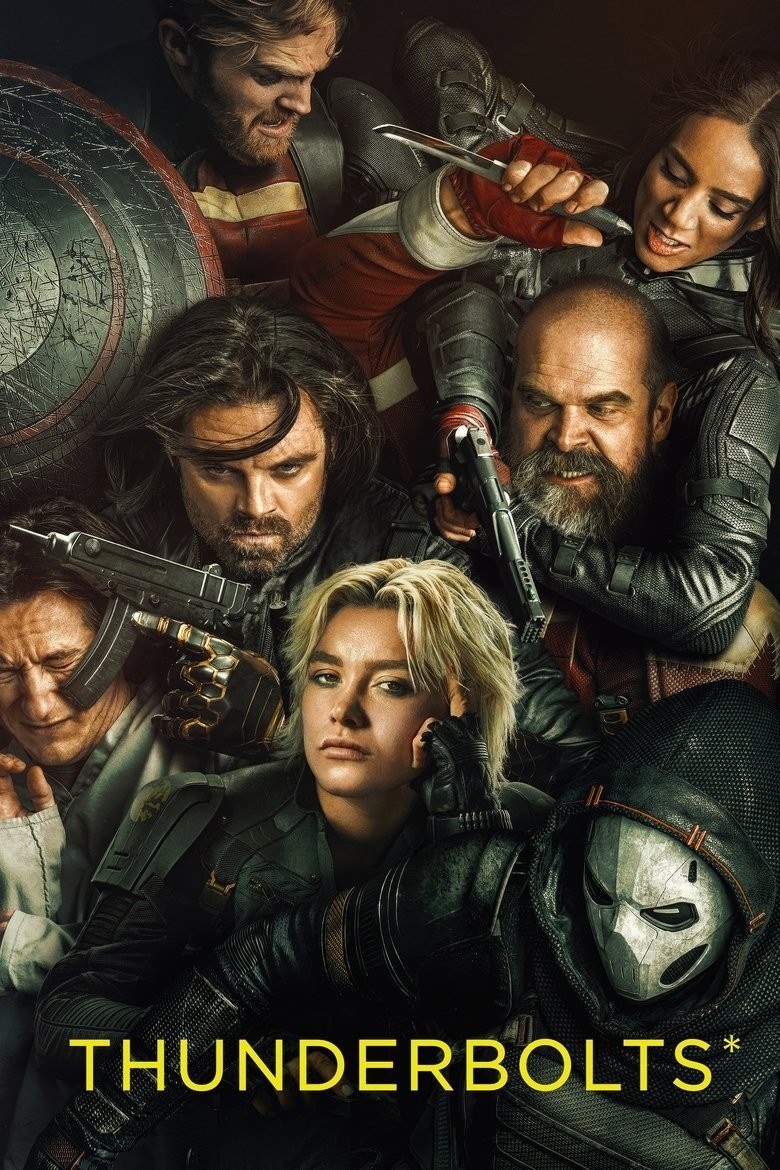 Thunderbolts poster with the antihero team in dark tactical gear