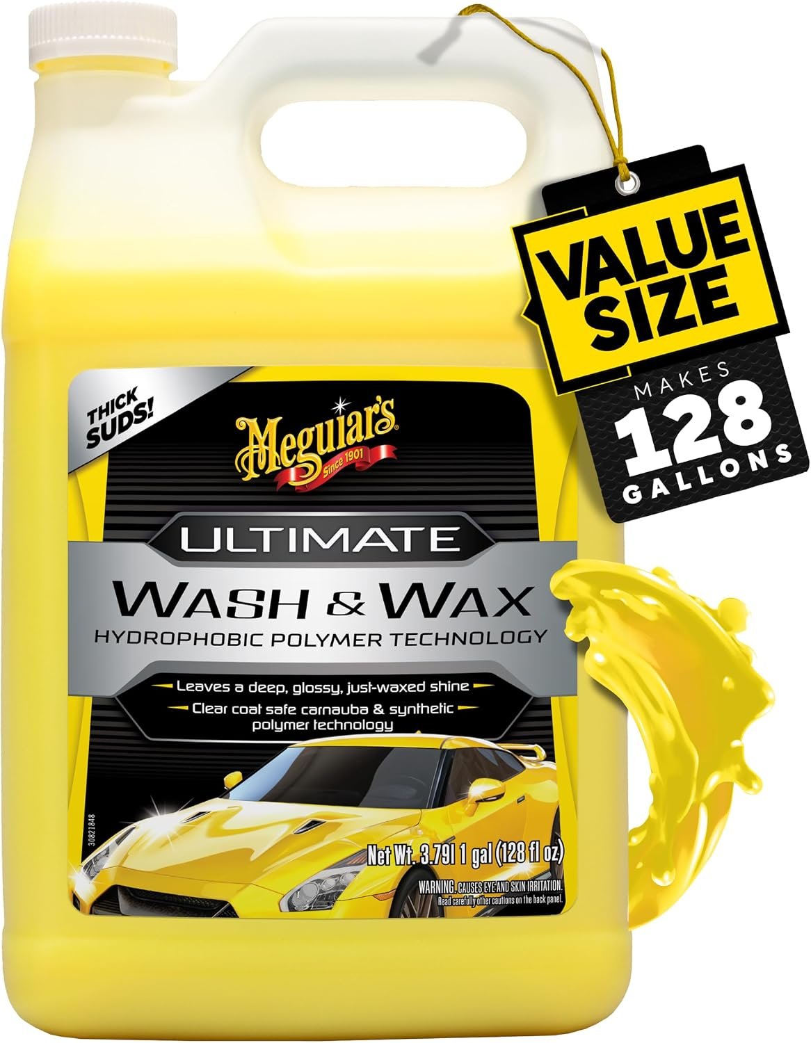 Meguiar's Ultimate Wash and Wax car wash soap, 128 ounce bottle