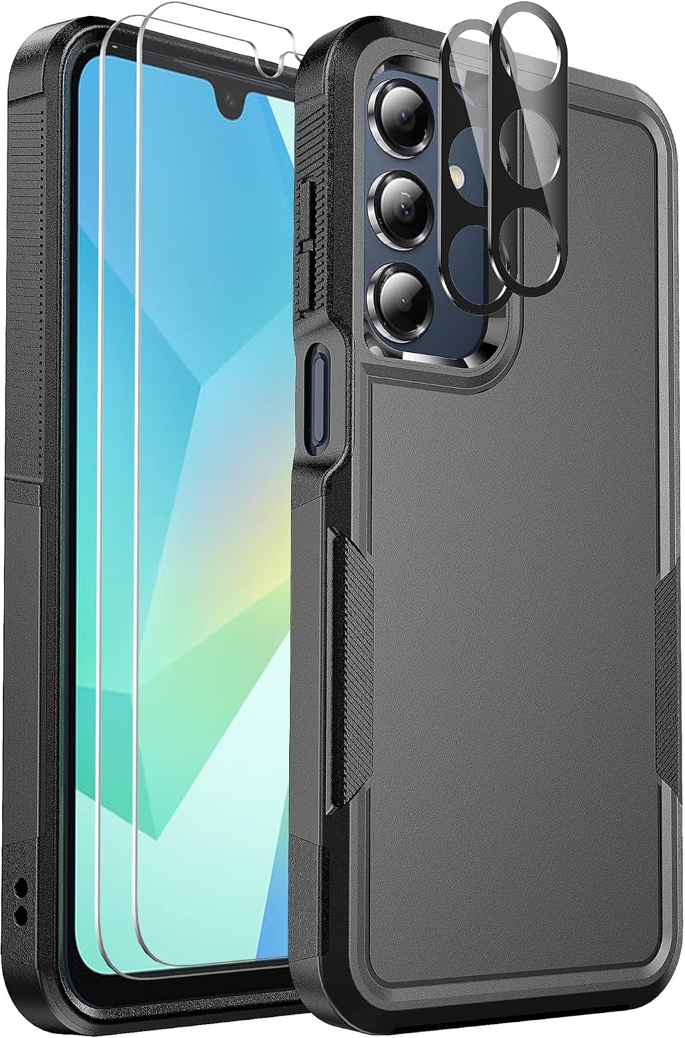 Military grade drop protection case with glass screen protector for the Samsung Galaxy A16 5G