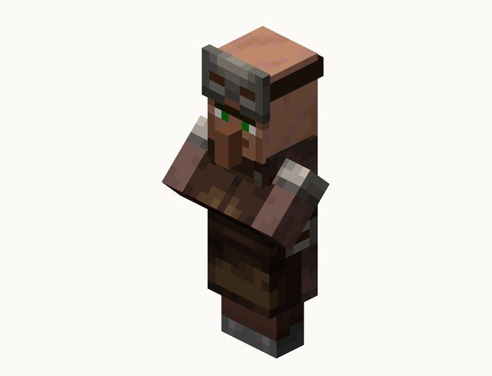 A plains armorer villager in Minecraft