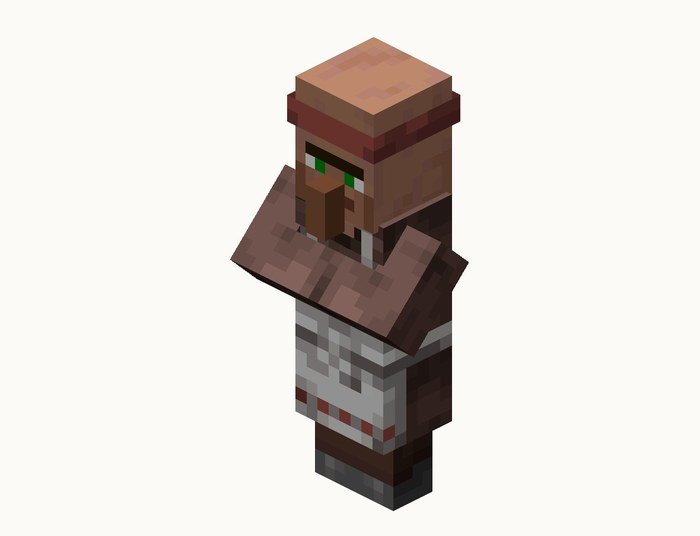 A plains butcher villager in Minecraft