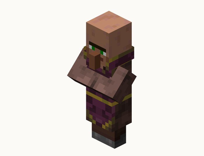 A plains cleric villager in Minecraft
