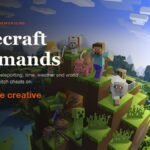 Minecraft landscape with the headline Minecraft Commands