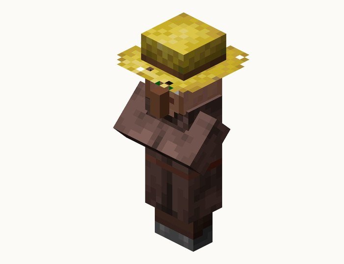 A plains farmer villager in Minecraft