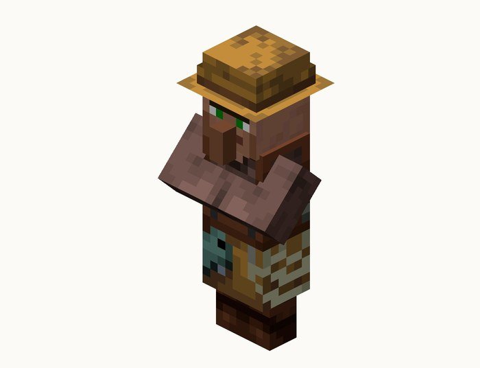 A plains fisherman villager in Minecraft