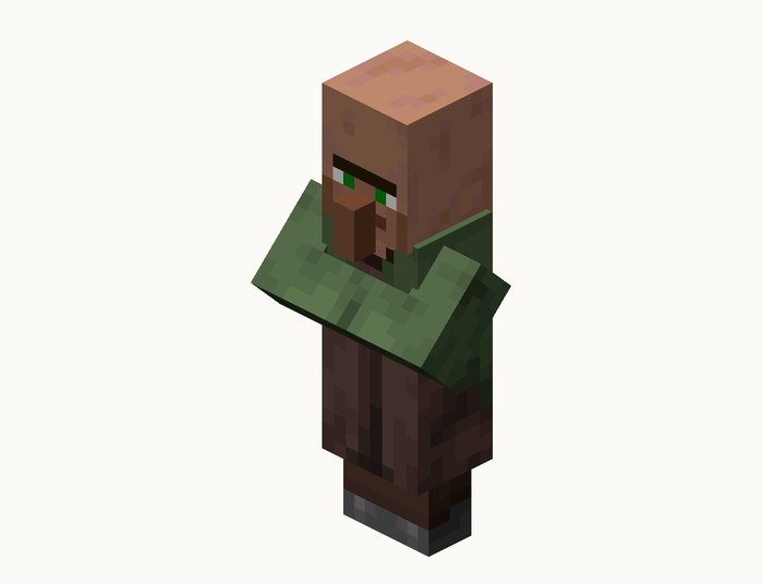 A plains nitwit villager in Minecraft