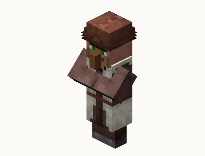 A plains shepherd villager in Minecraft