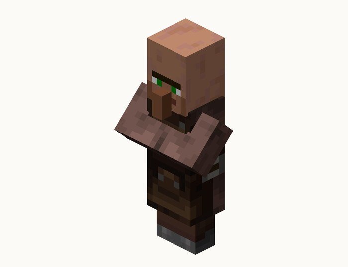 A plains toolsmith villager in Minecraft