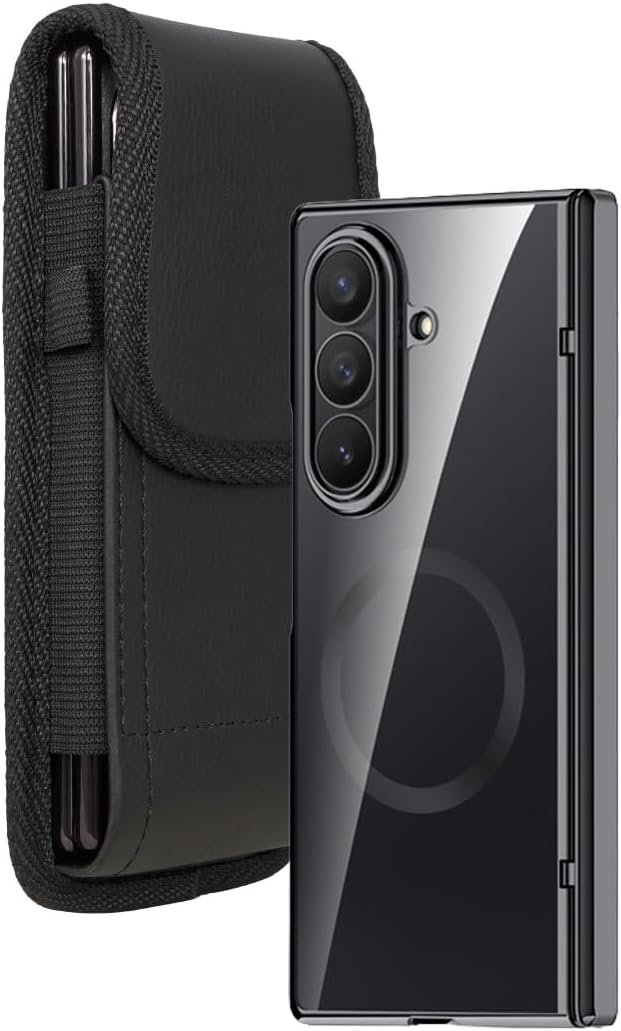 Nakedcellphone pouch combo case with belt clip for the Samsung Galaxy Z Fold 7 in black