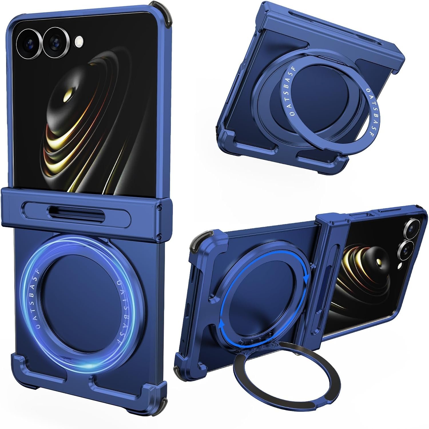 NIFBANG frameless case with 360 degree rotatable magnetic ring kickstand for the Galaxy Z Flip 7