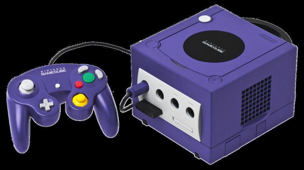 Indigo Nintendo GameCube with a controller