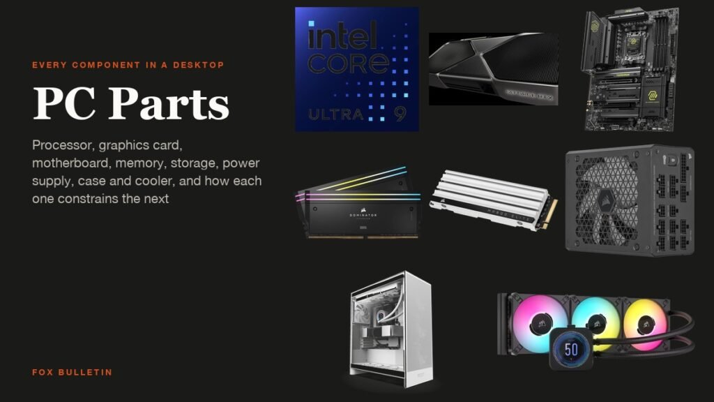 Eight PC components beside the headline PC Parts