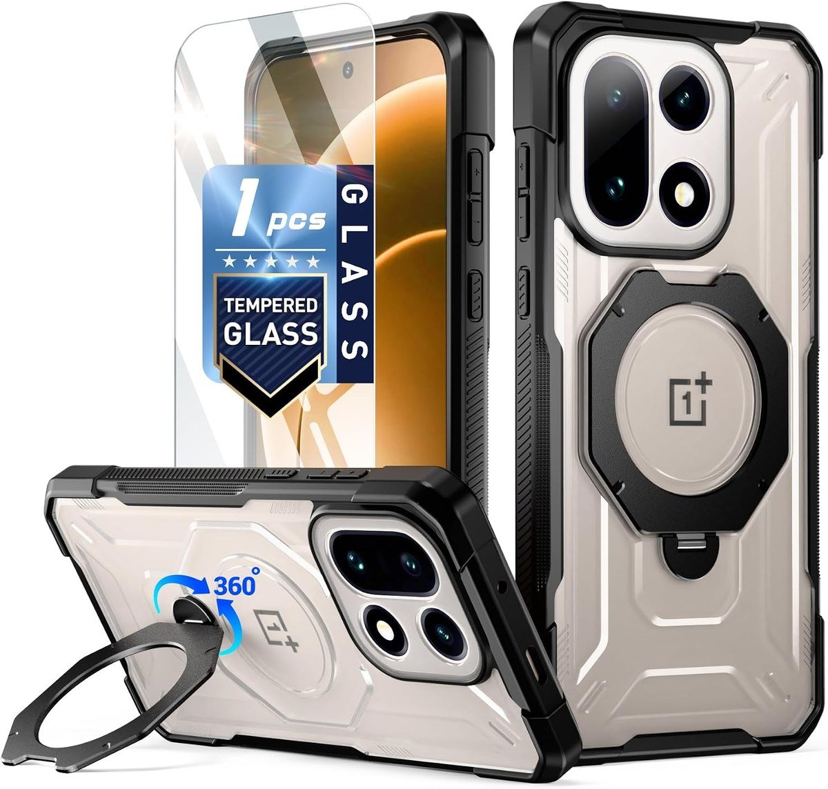 Poetic case with 360 degree rotating magnetic ring kickstand for OnePlus 15