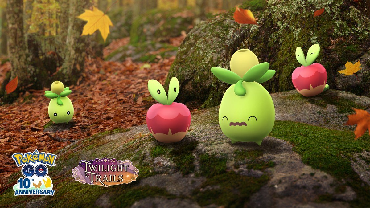 Applin, Smoliv and fallen leaves in Pokémon GO Harvest Festival 2026 key art
