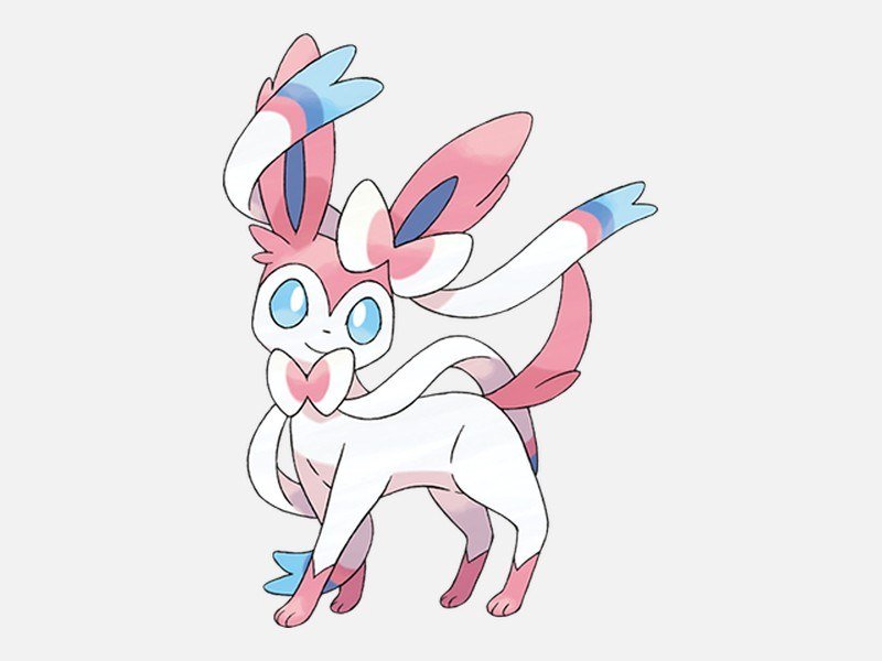 Official artwork of Sylveon, a Fairy-type Pokémon