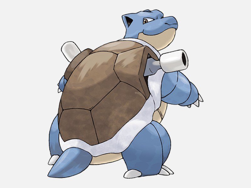 Official artwork of Blastoise, a Water-type Pokémon