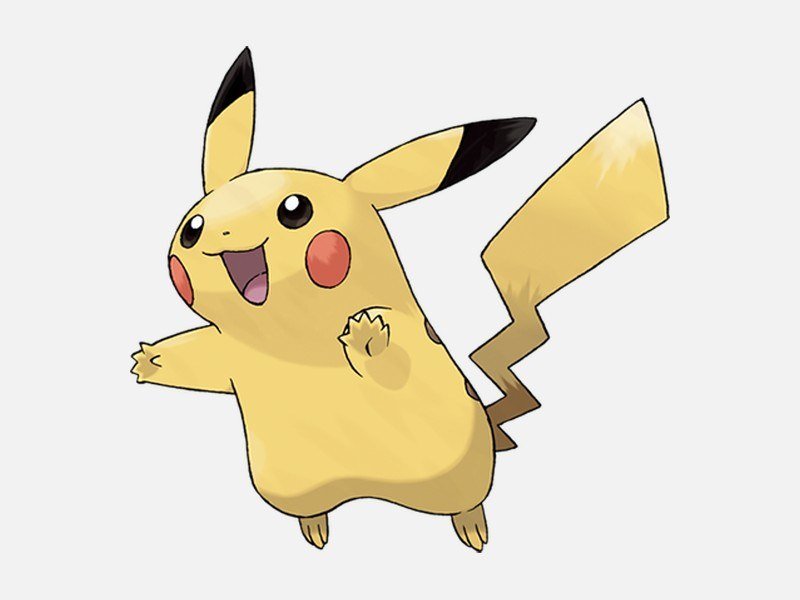 Official artwork of Pikachu, an Electric-type Pokémon