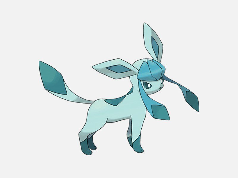 Official artwork of Glaceon, an Ice-type Pokémon