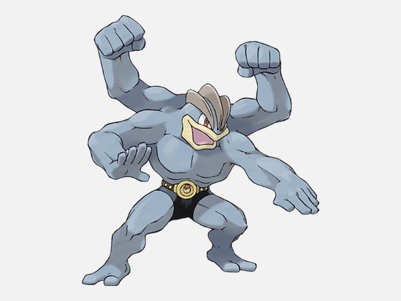 Official artwork of Machamp, a Fighting-type Pokémon