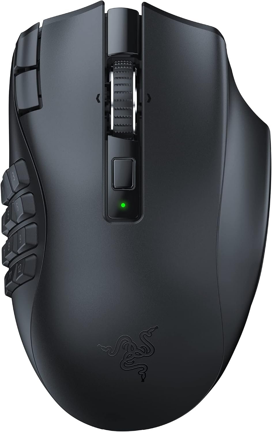 Razer Naga V2 HyperSpeed Wireless MMO Gaming Mouse, 400 Hr Battery, Black