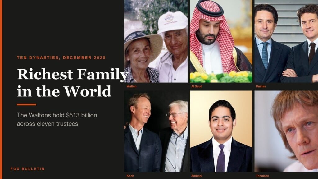 Portraits of the people behind the richest family fortunes, including the Waltons and the Thomsons