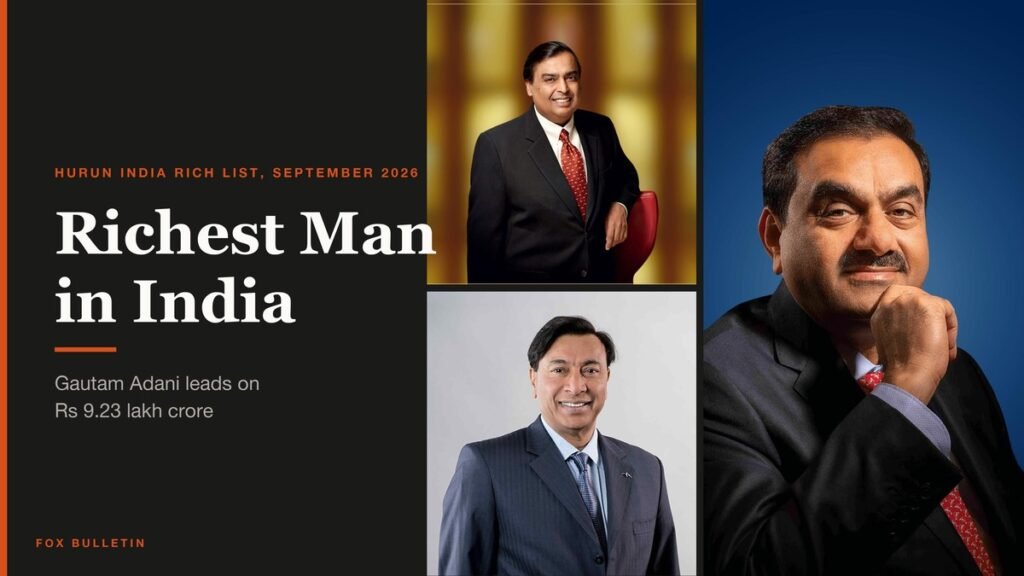 Richest Man in India headline beside photographs of the ten richest Indians
