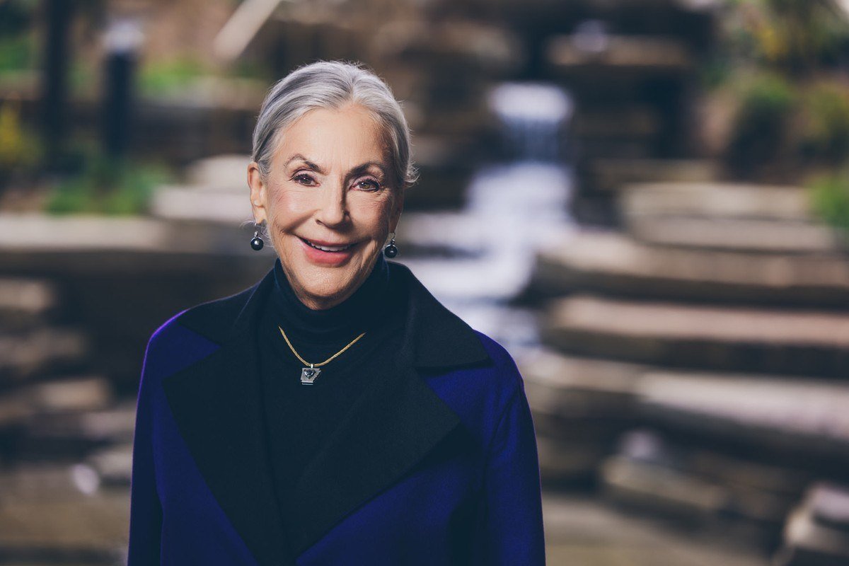 Alice Walton photographed outdoors at the Crystal Bridges Museum of American Art