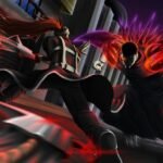 Ro-Ghoul artwork of two characters with red kagune mid-fight on a city street