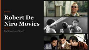 Robert De Niro Movies headline beside stills from Robert De Niro films
