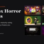 Graphic titled Roblox Horror Games showing thumbnails for Dandys World, Forsaken, Evade, DOORS, 3008 and Piggy