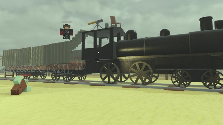 Dead Rails thumbnail showing a steam train crossing a zombie infested desert