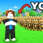 Roll A Stickman player facing a massed army of identical armoured knights