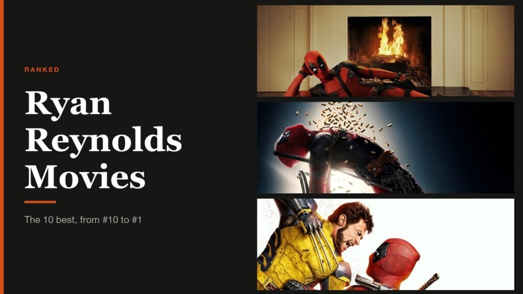 Ryan Reynolds Movies headline beside stills from Ryan Reynolds films