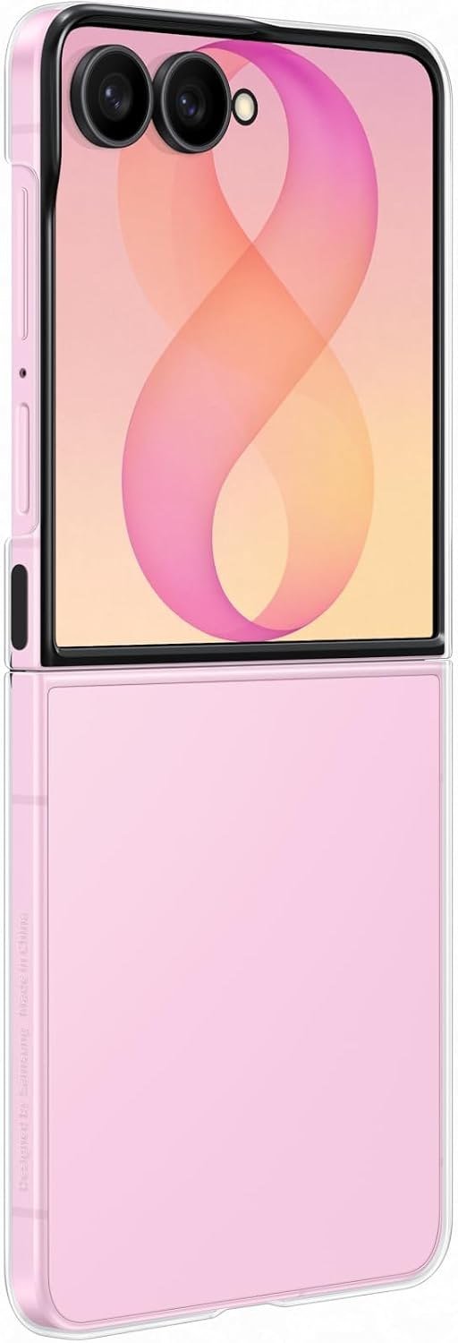 Samsung Clear Case on a pink Galaxy Z Flip8